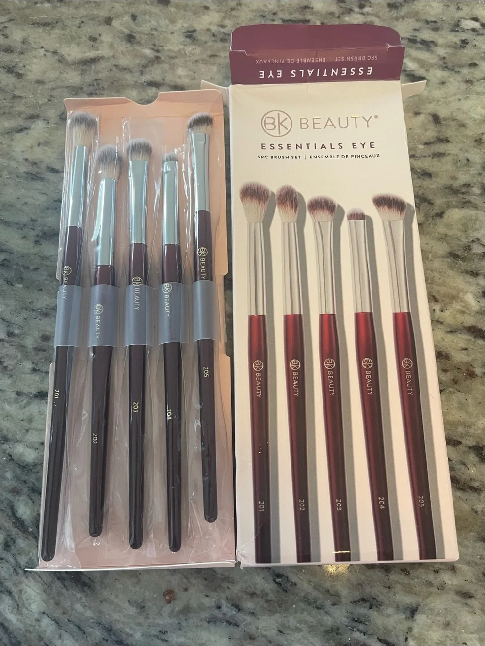 BK Beauty Essentials Eye 5-Pc Brush Set in Burgundy
